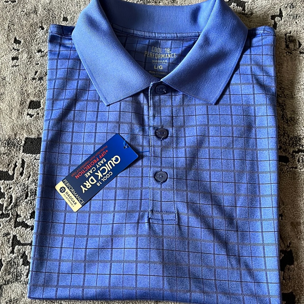 Haggar Cool 18 Quick Dry Large Short Sleeve Shirt